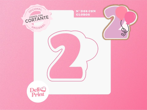 Stencil Numero 2 con Globos