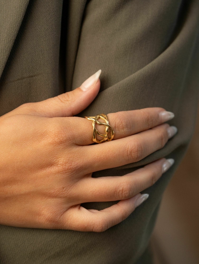 Anillo Redes Regulable· Alpaca, Bronce Y Plata 925 thumbnail 2