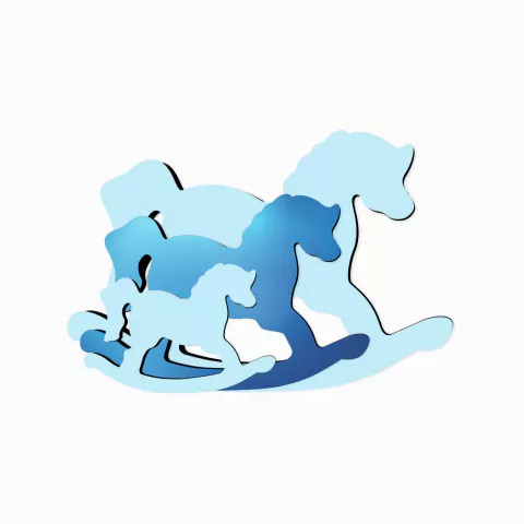 kit cavalinhos de mdf e acrílico - E2 Enfeites - comprar online