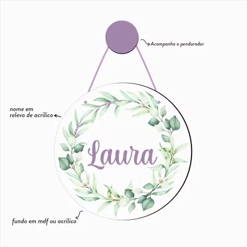 Enfeite de Porta 3D - Guirlanda com nome- EP14