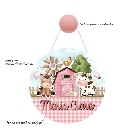 Porta Maternidade 3D - Fazendinha - PM40 - comprar online