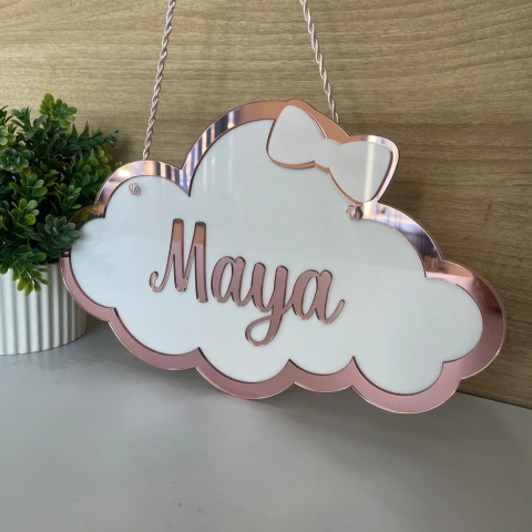 Porta Maternidade 3D - Nuvem Menina - EP07 - comprar online