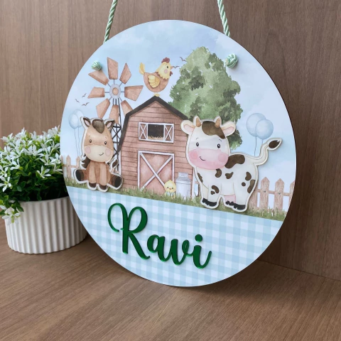 Porta Maternidade 3D - Fazendinha - Pm33 - comprar online