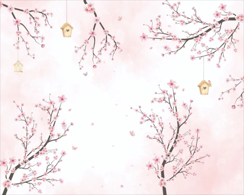 Papel de Parede Aquarela - Cereijeira