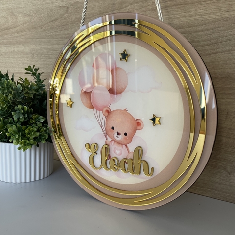 Porta Maternidade 3D - Ursinha premium - PM - comprar online