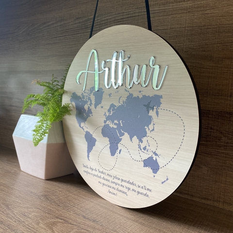 Porta Maternidade 3D - Mapa Mundi - PM46 - comprar online