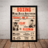 Quadro Academia Boxe Cartaz Retro Luta Muhammad Ali Vintage