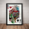 Quadro Carta Arlequina X Coringa Naipe Arte Poster Moldurado