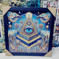 Obra De Arte Única E Enigmática Olho Que Tudo Vê Maçon 33x33 - comprar online