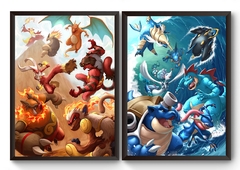 Kit 2 Quadros A3 Pokemon