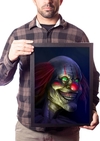 Quadro Palhaço Bizarro Arte Macabra Horror Poster Moldurado