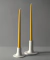 Set de Candelabros de cerámica Bajo y Alto - Marfil
