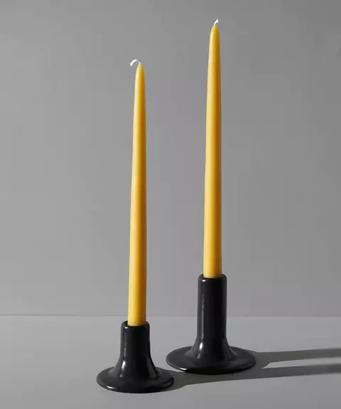 Set Candelabro de cerámica Bajo y Alto - Negro