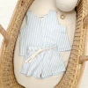 Short con bolsillos • Rayado (blanco y celeste)