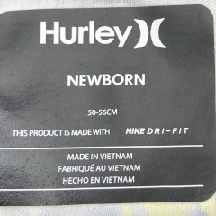 Traje de baño enterito Hurley - Talle 0-3 meses