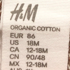 Enterito largo H&M - Talle 12-18 meses - SEGUNDA SELECCIÓN