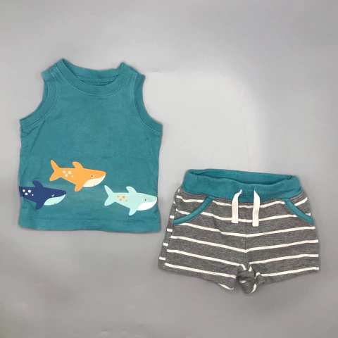 Conjunto Remera + Short Carters - Talle 3-6 meses - SEGUNDA SELECCIÓN