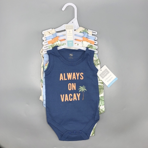 Conjunto Set Bodys Hudson Baby - Talle 0-3 meses