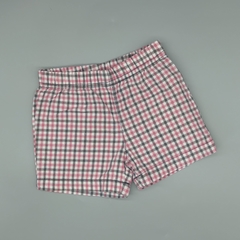 Short Carters Talle 9 meses cuadrillé rosa- gris y blanco