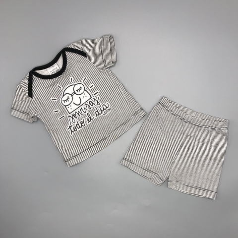 Conjunto Remera+short Grisino - Talle 0-3 meses