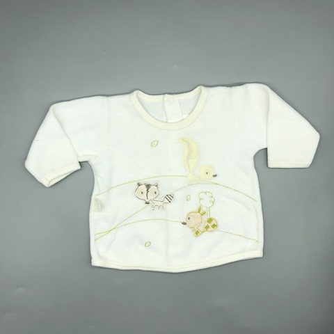 Remera Gabriela de Bianchetti Talle 6 meses plush blanca zorro