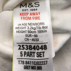 Body M&S - Talle 0-3 meses - SEGUNDA SELECCIÓN - comprar online