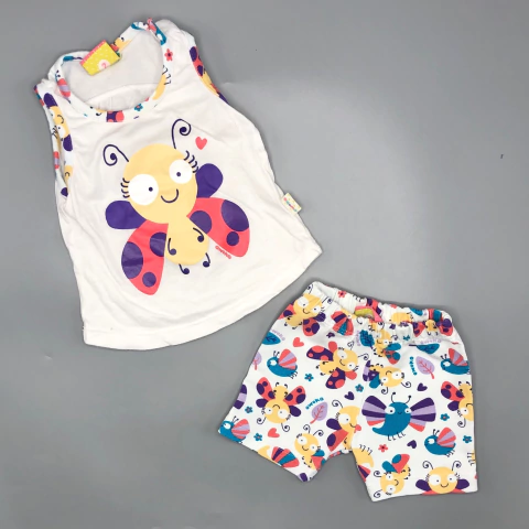 Conjunto Remera + Short Owoko - Talle 6-9 meses - SEGUNDA SELECCIÓN