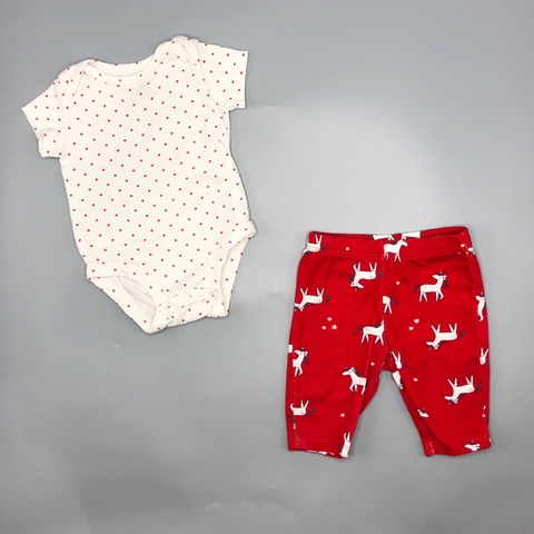 Conjunto Remera/body + Pantalón Carters - Talle 0-3 meses - SEGUNDA SELECCIÓN