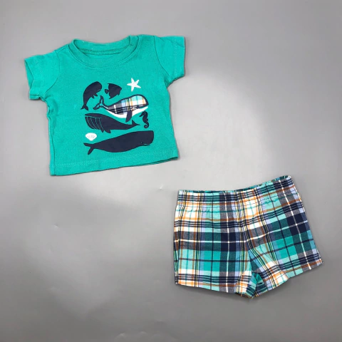 Conjunto Remera + Short Carters - Talle 0-3 meses - SEGUNDA SELECCIÓN