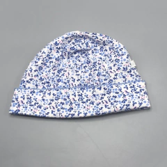 Gorro Cheeky Talle L (9-12 meses) blanco - floreado azul