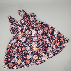 Vestido Talle 6-9 meses volados flores en tonos naranjas - comprar online
