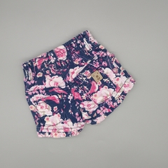Short Crayón Talle L (9 meses) azul con flores - comprar online