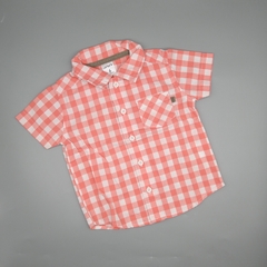 Camisa Carters Talle 6 meses cuadros naranjas blancos