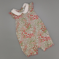 Enterito Baby Cottons Talle 3 meses floreado cuello blanco