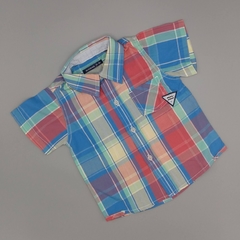 Camisa Minimimo Talle XL (12-18 meses) cuadrillé celeste verde roja