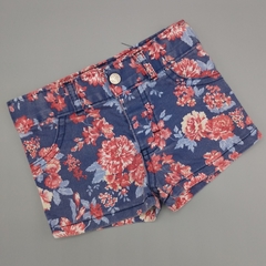 Short Minimimo Talle S (3-6 meses) azul flores rojas