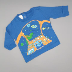 Segunda Selección - Remera Grisino Talle 1-3 meses azul espacio