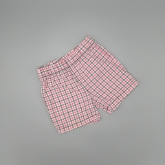 Short Carters Talle 18 meses cuadrillé gris con rosa
