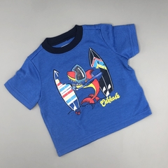 Remera NUEVA OshKosh Talle 6 meses algodón azul estampa tabla surf