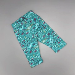 Legging NUEVO Talle 3-6 meses verde hojas y flores - Largo 35cm