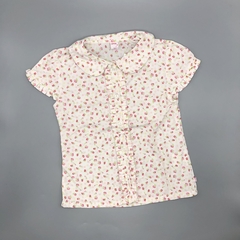 Camisa Yamp Talle 6 años blanco florcitas