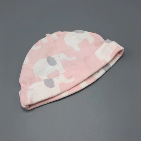 Gorro Carters Talle 6 meses algodón rosa bebe elefantes