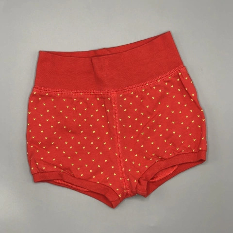 Short HyM Talle 4-6 meses roja corazones amarillos