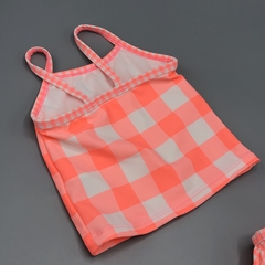 Malla Carters Talle 3 meses cuadrillé blanco rosa fluor volados(remera y bombachudo) - tienda online