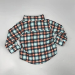 Camisa OshKosh Talle 6 meses cuadrillè celeste rojo - franela en internet