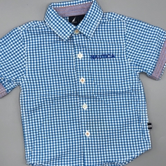 Camisa Nautica Talle 12-18 meses cuadrillé celeste blanca - comprar online