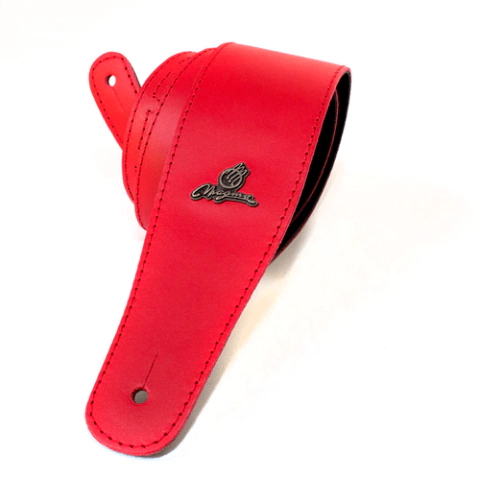SMC05 CORREA PARA GUITARRA FORRADA DE CUERO ROJO