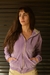 Campera clásica con capucha plush lila - comprar online