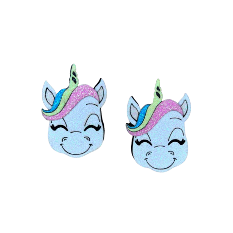 Aplique Unicórnio Franja Candy (6cm) Lonita Glitter - 2 Unidades