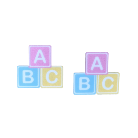 Aplique Cubo ABC Candy 4,0 cm Acrílico - 2 Unidades